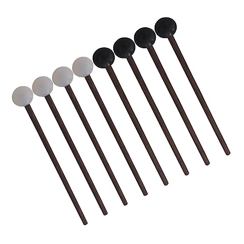 Vaguelly 4 Paare Äther Ische Trommel Stöcke Musical Klein Trommelstöcke Trommelschlägel Aus Holz Schlägel Für Musikinstrumente Konzert Mallet Percussion Performance Drumsticks Gummi von Vaguelly