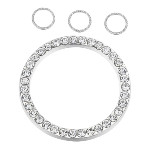 Vaguelly 4 Stück Auto Dekorring Push To Start Abdeckung Bling Push Start Knopf Abdeckung Bling Autozubehör Auto Innendekor Push To Start Knopf Abdeckung Weiße Strasssteine von Vaguelly