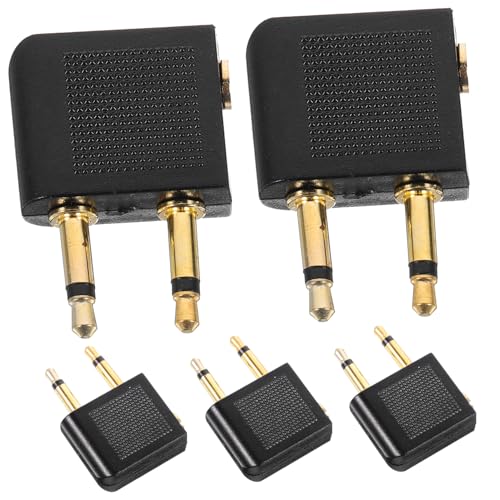 Vaguelly 5 Stück Kopfhörer-konvertierungsstecker Flugzeug Jack Reisen Ebene Adapter Für Kopfhörer Klinkenstecker Adapter Headset -Adapter Audio-buchse Zum Steckverbinder Black Zinklegierung von Vaguelly