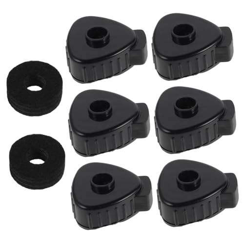 Vaguelly 6Pcs Schnellverschlusskappe für Becken Drum Zubehör Schlagzeug Zubehörteile Beckenklemme Zubehör für Becken Kunststoff Black von Vaguelly