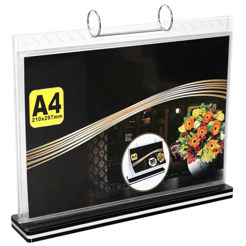 Vaguelly Acryl-Beschilderung ständer Inhaber Ausstellungsständer Desktop-Display-Schilderhalter Kartenanzeigestand Tischschilder kippen Tischschildhalter Menü-Display-Rack Glas Transparent von Vaguelly