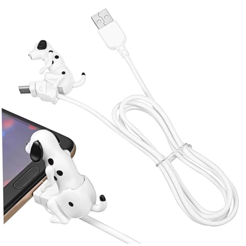 Vaguelly Creative Puppy Ladekabel Ladegerät Monitorkabel USB Kabel Buckel Netzkabel Creative Ladeleitung Tier Con Kabel Hundeperlen Luftbefeuchter Typ C Ladekabeladapter Weißes Metall von Vaguelly