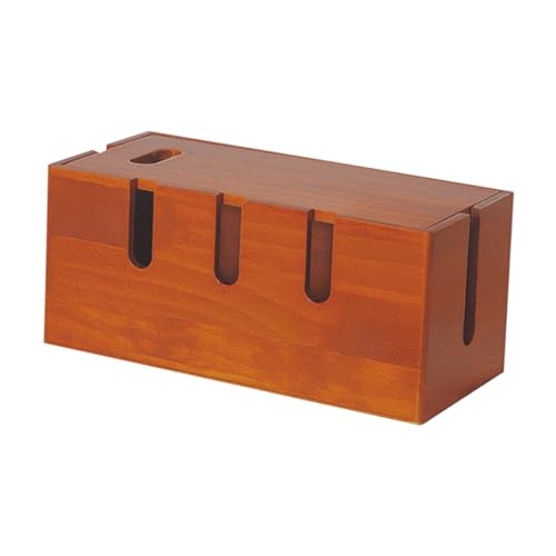 Vaguelly Kasten Router-Abdeckung Desktop Versteck Draht groß klein Kabel organisieren Kabelbox Kabelführung Kabel verbergen Kordanizer für Schreibtisch Computerkabel-Organizer Holz Brown von Vaguelly