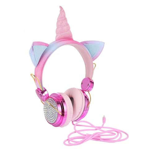 Vaguelly Katzenohren Kopfhörer Für Kabelloses Gaming Headset Mit Verstellbarem Over Ear Design Niedliches Einhorn Design Für Schule Zuhause von Vaguelly