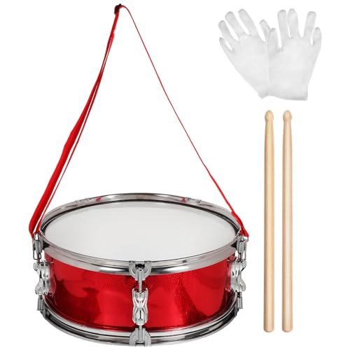 Vaguelly Kindertrommel-Snare-Drum-Set 13-Zoll-Marsch-Snare-Drum Trommelstöcke Trommelgürtel Mit Zeremonienhandschuhen Für Kinder Und Kleinkinder von Vaguelly