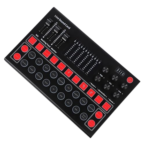 Vaguelly Soundkarte für -Geräte soundkarte Sound Mixer Podcasting -Equipment -Sound-Mixer Mini-Soundwechsler Schallplattenspieler Ton für -Streaming Soundkarten Black von Vaguelly