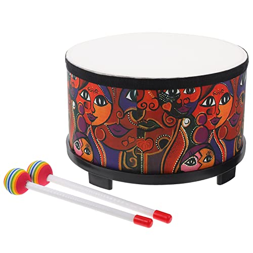 Vaguelly Spielzeug Für Musikinstrumente 10 Zoll Bodentrommel Kindertrommel Orff Spielzeug Percussion Musikinstrument Geschenkset für Kinder Kinder Drum-Percussion-Instrument von Vaguelly