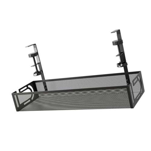 Vaguelly Untertischregal Kabelmanagement Kabelbox Kabelaufbewahrungsbox Unter dem Schreibtischkabelfach Kordanizer für Schreibtisch Kabel-Organizer Schreibtischdrahtverwaltung Eisen Black von Vaguelly