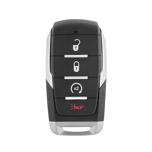 Ersatz-Fernbedienung für Dodge Ram 1500 2019 2020 2021 2022 2023 2024, 4 Tasten, 433 MHz, Smart-Schlüsselanhänger, FCC-ID: OHT-4882056, P/N: 68442907 68291689 (4 Knöpfe) von VaiLikey