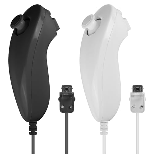 2-Pack Nunchuk Controller für Wii: Remote Nunchuk Jostick Game Controller Kompatibel, Ersatz Controller Kompatibel, Nunchuck-Controller Kompatibel mit Nintendo Wii und Wii U Videospiel Gamepads 2-Pack Nunchuk Controller für Wii: Remote Nunchuk Jostick Game Controller Kompatibel, Ersatz Controller Kompatibel, Nunchuck-Controller Kompatibel mit Nintendo Wii und Wii U Videospiel Gamepads von Vaileal