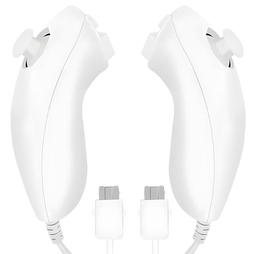 2-Pack Nunchuk Controller für Wii: Remote Nunchuk Jostick Game Controller Kompatibel, Nunchuck-Controller Joystick,Ersatz Controller Kompatibel,Nunchuck Controller für Nintendo Wii und Wii U Console von Vaileal