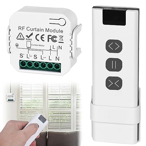 Funk Rolladensteuerung Nachrüstset: Rolladenschalter aus RF Fernbedienung + Empfänger Modul, Smart Jalousieschalter, Smart Relais Modul Schalter Set für Rolladen, Jalousien, Markisen Funk Rolladensteuerung Nachrüstset: Rolladenschalter aus RF Fernbedienung + Empfänger Modul, Smart Jalousieschalter, Smart Relais Modul Schalter Set für Rolladen, Jalousien, Markisen von Vaileal