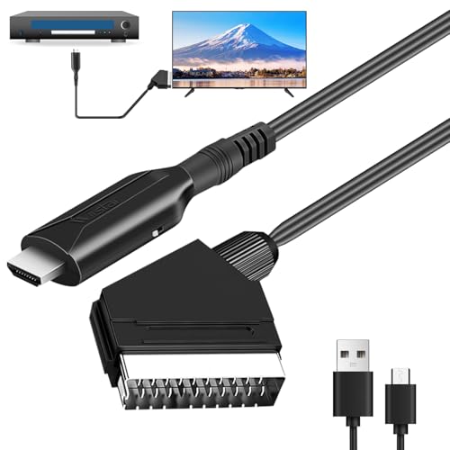 Scart auf HDMI Konverter: SCART zu HDMI Kabel, Adapter SCART auf HDMI,Neuer All-in-One mit SCART-Eingangskabel & HDMI-Ausgangsanschluss HD 1080P Video Audio Adapter für HDTV STB VHS PS3 Sky DVD Blu Scart auf HDMI Konverter: SCART zu HDMI Kabel, Adapter SCART auf HDMI,Neuer All-in-One mit SCART-Eingangskabel & HDMI-Ausgangsanschluss HD 1080P Video Audio Adapter für HDTV STB VHS PS3 Sky DVD Blu von Vaileal