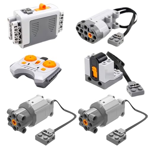 Servo Motor Power Function Set, Elektrischer Bausteine Antriebsmotor mit IR-Fernbedienung, Kompatibel mit Technic-Sets, Inkl. L-Motor/Servomotor/Batteriebox für Kreative Modellbauprojekte (Plastik) von Vaileal