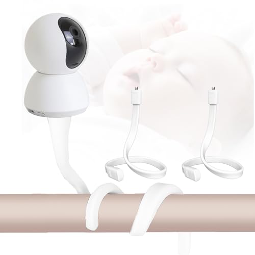 Vaileal 2 Stück Babyphone Halterung, Baby Kamera Halter mit 1/4 Gewindeloch, Baby Monitor Halterung Flexibel Monitorhalter für Kinderzimmer, Universal Baby Monitor Halterung Baby Kamera Halter (Weiß) von Vaileal