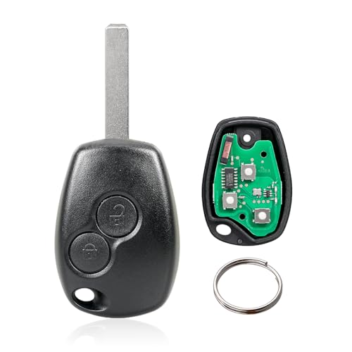2 Tasten Autoschlüssel Fernbedienung für Renault Megane Modus Clio Logan Kangoo Sandero Duster (433mhz PCF7947 Chip) (2 Tasten VA2 Rohling) von Vailikey