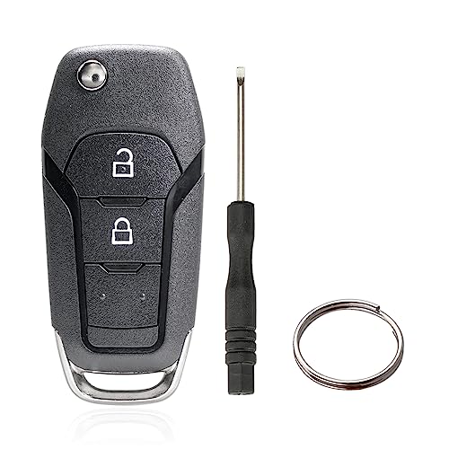 2 Tasten Fernbedienung Flip Schlüsselgehäuse Kompatibel für Ford F150 Ranger 2015-2017 (2 Tasten Keine Batterien) von Vailikey