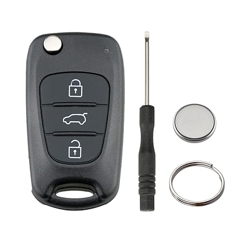 3 Tasten Fernbedienung Klapp Schlüsselgehäuse Kompatibel für Hyundai i10 i20 i30 ix20 ix35 und Kia Ceed Soul Sportage Venga (Mit Batterien) von Vailikey