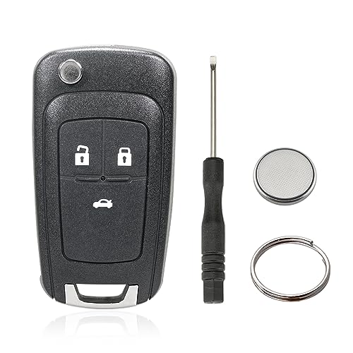 3 Tasten Fernbedienung Klapp Schlüsselgehäuse Kompatibel für OPEL Mokka Zafira Insignia Astra Vauxhall Holden (3-Tasten Mit Batterien) von Vailikey