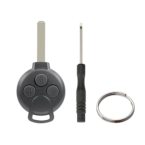 3 Tasten Fernbedienung Schlüsselgehäuse Kompatibel für SMART 451 Fortwo Forfour Roadstar (Mit Schlüsselrohling) von Vailikey