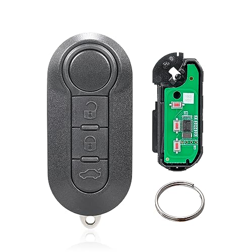 3 Tasten Klapp Schlüssel Fernbedienung für FIAT 500L MPV Ducato Bravo(433MHz PCF7946 Chip Marelli-System) (Marelli System) von Vailikey