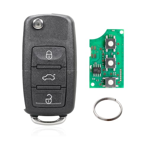 3 Tasten Klapp Schlüssel Fernbedienung für Volkswagen Golf Polo Passat Seat Skoda (433MHz ID48 Chip) (1J0959753AH) von Vailikey