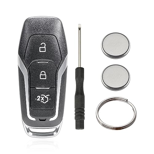 3 Tasten Schlüssel Fernbedienung Gehäuse für Ford Mondeo Edge S-max Galaxy Keyless (Mit Batterien) von Vailikey