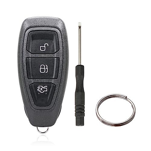 3 Tasten Schlüssel Fernbedienung Gehäuse für Ford Mondeo Fiesta Focus Kuga Ecosport Keyless (Keine Batterien) von Vailikey