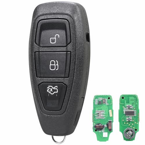 433 MHz 3 Tasten Auto Schlüsselanhänger für Ford Fiesta Focus Mondeo Grand B-Max S-Max C-Max Galaxy Kuga mit ID63 (83) Chip KR55WK48801 von Vailikey