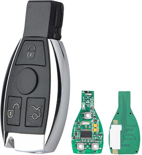 Vailikey 3 Tasten Auto Fernbedienung Schlüsselanhänger FSK 433 MHz passend für Mercedes-Benz E S G CLK SLK ML Verschlüsse 2000-2017 Smart Key Fob von Vailikey