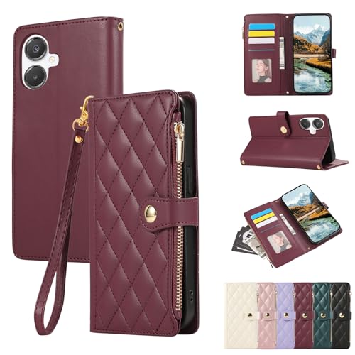 Vaitasy Handyhülle für Samsung Galaxy A06 5G Reißverschluss Hülle Business PU Leder Klapphülle für Galaxy A06 5G Schutzhülle mit Kartensteckplatz Ständer Rot Vaitasy Handyhülle für Samsung Galaxy A06 5G Reißverschluss Hülle Business PU Leder Klapphülle für Galaxy A06 5G Schutzhülle mit Kartensteckplatz Ständer Rot von Vaitasy