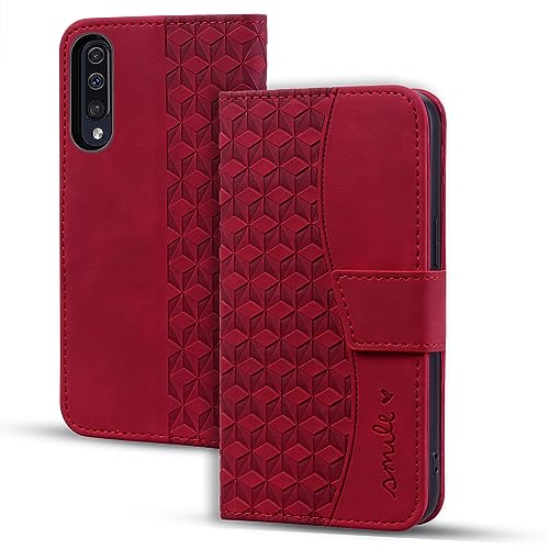 Vaitasy Handyhülle für Samsung Galaxy A30s/ A50/ A50s Hülle Premium PU Leder Magnetverschluss Schutzhülle mit Kartensteckplatz für Galaxy A30s - Rot von Vaitasy