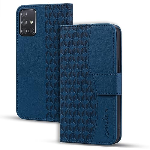 Vaitasy Handyhülle für Samsung Galaxy A51 4G Hülle Premium PU Leder Magnetverschluss Schutzhülle mit Kartensteckplatz für Galaxy A51 4G - Blau von Vaitasy