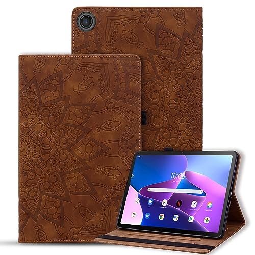Vaitasy Hülle Huawei MediaPad M5/ M5 Pro 10.8 Zoll 2018 Schutzhülle Anti-Kratzer PU Leder Flip Hülle mit Ständerfunktion für MediaPad M5 Pro 10.8" - Mandala Braun von Vaitasy