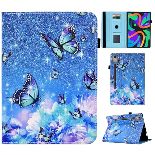 Vaitasy Hülle Kompatibel mit Lenovo Xiaoxin Pad Pro 12.7 Zoll 2025, Multi-Winkel Folio Cover mit Weiche TPU Schutzhülle für Xiaoxin Pad Pro 12.7" 2025 - Schmetterling von Vaitasy