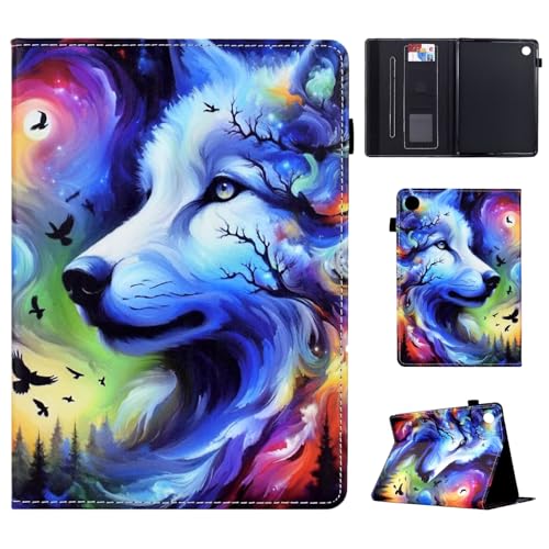 Vaitasy Hülle Lenovo Tab M10 FHD Plus 10.3 Zoll (TB-X606X/ TB-X606F), Ultra Schlank Filp Book Hülle mit Shockproof Weiche TPU Cover M10 FHD Plus 10.3" 2020 - Sternenwolf von Vaitasy