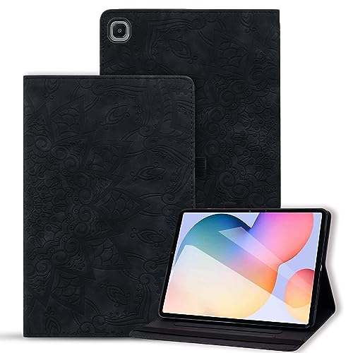 Vaitasy Hülle Samsung Galaxy Tab A7 10.4 Zoll 2020 Schutzhülle Flip Book Cover mit Standfunktion für Galaxy Tab A7 2020 SM-T500/SM-T505/SM-T507 - Mandala Schwarz von Vaitasy