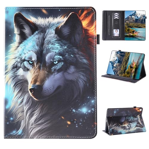 Vaitasy Hülle Samsung Galaxy Tab S6 Lite 10.4 Zoll 2024/2022/2020 (SM-P610/P613/P615/P619/P620/P625/P627), Kartensteckplatz Schutzhülle für Galaxy Tab S6 Lite 10.4" - Eiswolf von Vaitasy