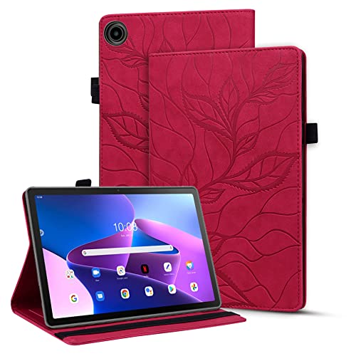 Vaitasy Hülle für Lenovo Tab M10 FHD Plus 10.3 Zoll 2020, PU Leder Tablet Hülle mit Standfunktion Schutzhülle für M10 FHD Plus 10.3" TB-X606X/TB-X606F - Lebensbaum Rot von Vaitasy