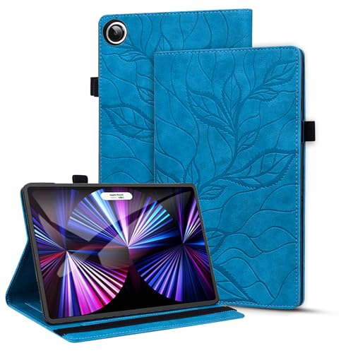 Vaitasy Hülle für Samsung Galaxy Tab A9 Plus 11 Zoll 2023, Kartenfach Wallet Schutzhülle mit Flip Book Hülle für Galaxy Tab A9 Plus 11" SM-X210/X215/X216 - Lebensbaum Blau von Vaitasy