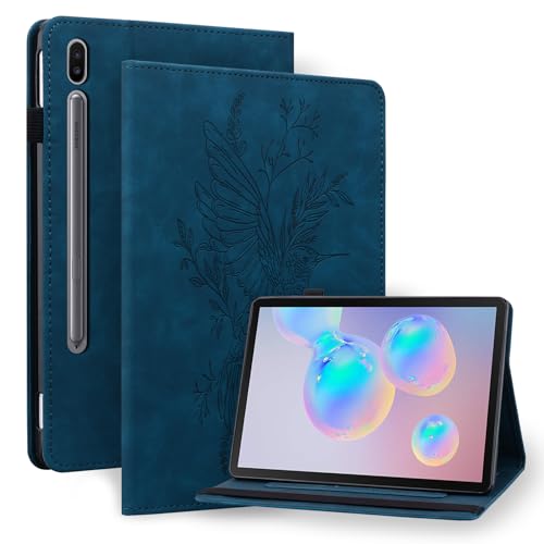 Vaitasy Hülle für Samsung Galaxy Tab S6 10.5 Zoll 2019 SM-T860/T865 Dünne Leichte PU Leder Tablet Hülle mit Standfunktion Schutzhülle Galaxy Tab S6 - Blau Vogel von Vaitasy