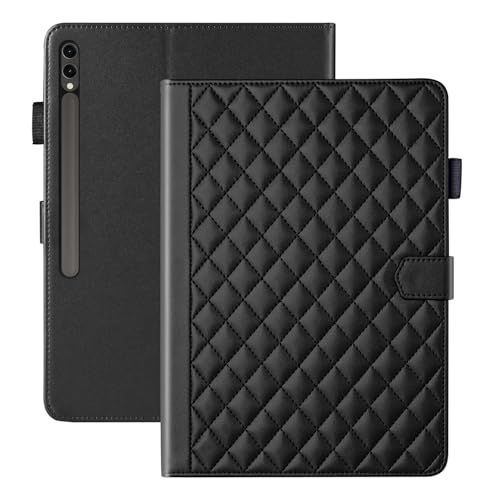 Vaitasy Hülle für Samsung Galaxy Tab S10 Plus/ S9 Plus/ S9 FE Plus 12.4 Zoll Business PU Leder Tablet Schutzhülle für Galaxy Tab S9 Plus mit Kartensteckplatz Ständer Schwarz von Vaitasy