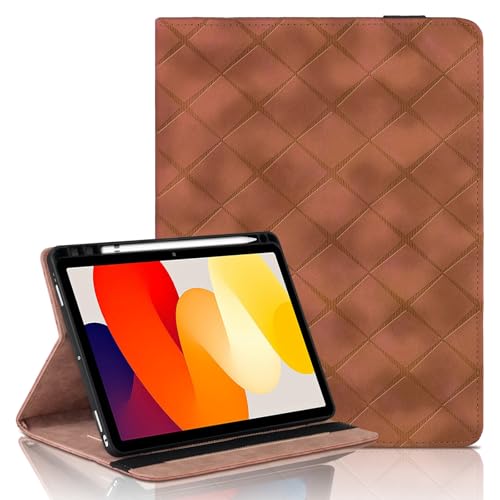 Vaitasy Hülle für Xiaomi Redmi Pad SE 11 Zoll 2023 mit Stifthalter, Weiche TPU Rückseite Hülle mit Premium PU Leder Schutzhülle für Redmi Pad SE 11" - Braun von Vaitasy