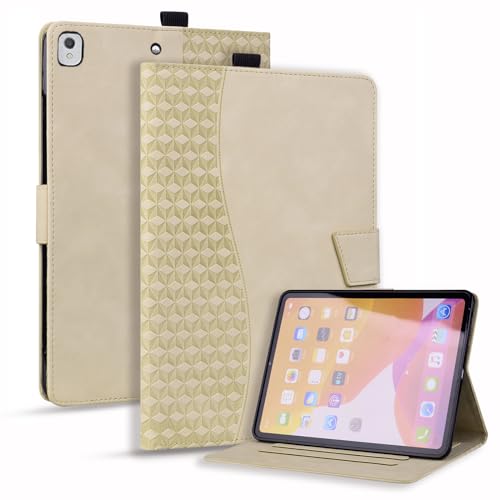 Vaitasy Hülle für iPad 10.2" 2021/2020/2019 iPad Air 10.5" 2019 Flip PU Leder Schutzhülle mit Magnetisch Ständer für iPad 10.2" 9/8/7 Generation - Khaki von Vaitasy