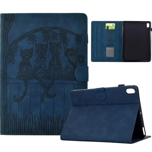 Vaitasy Hülle für iPad Mini 7 (A17 Pro) 2024/ iPad Mini 6 8.3 Zoll Nette Katze Silhouette Muster PU Leder mit Multi-Winkel Folio Schutzhülle iPad Mini 6 Blau von Vaitasy
