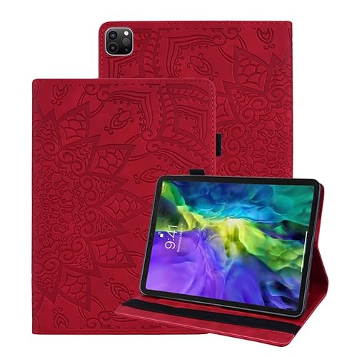 Vaitasy Hülle iPad Air 11 2024 iPad Pro 11 2022/2021/2020 Schutzhülle Auto Schlaf/Wach Funktion Hülle mit Standfunktion für iPad Air 5/4 10.9" 2022/2020 - Mandala Rot von Vaitasy
