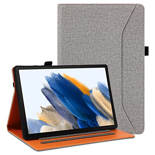 Vakarey Hülle Kompatibel mit Samsung Galaxy Tab A8 10.5 Zoll,PU Leder Schutzhülle Cover Case für Samsung Tablet Tab A8,Grau von Vakarey