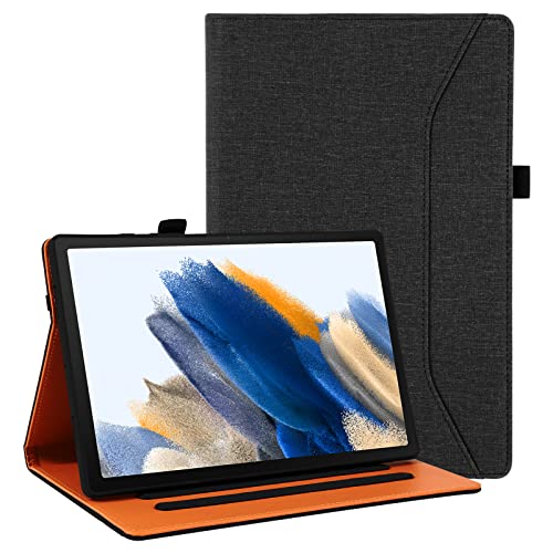Vakarey Hülle Kompatibel mit Samsung Galaxy Tab A8 10.5 Zoll,PU Leder Schutzhülle Cover Case für Samsung Tablet Tab A8,Schwarz von Vakarey