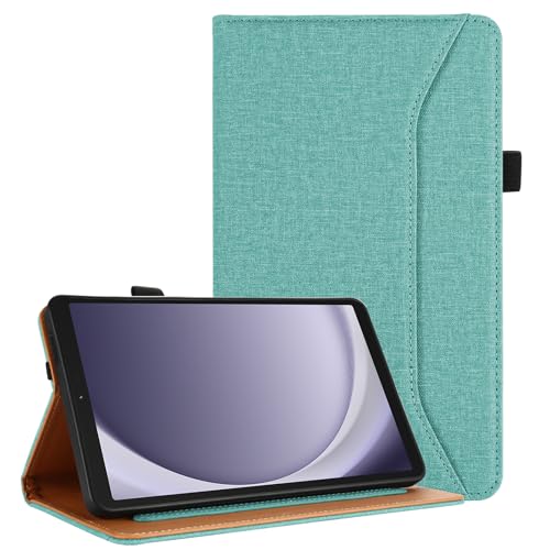 Vakarey Hülle für Samsung Galaxy Tab A9 8.7 Zoll Mit Handschlaufe,für Samsung Tab A9 Hülle 2023 SM-X110/SM-X115,Grün von Vakarey