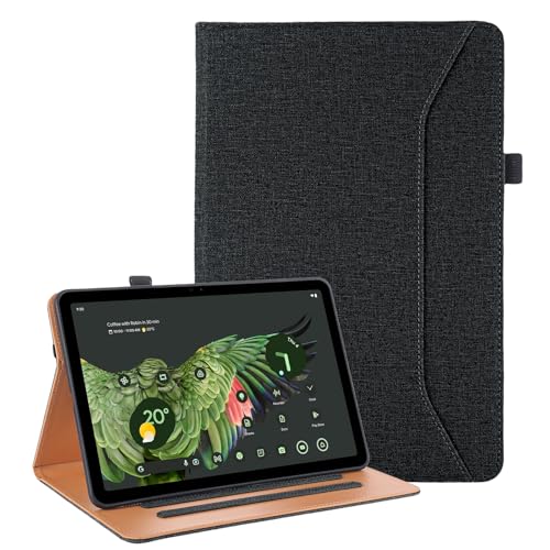 Vakarey für Google Pixel Tablet Hülle mit Stifthalter Multi-Angle Support Hülle für Google Pixel Tablet 11 Zoll mit Handschlaufe,Schwarz von Vakarey